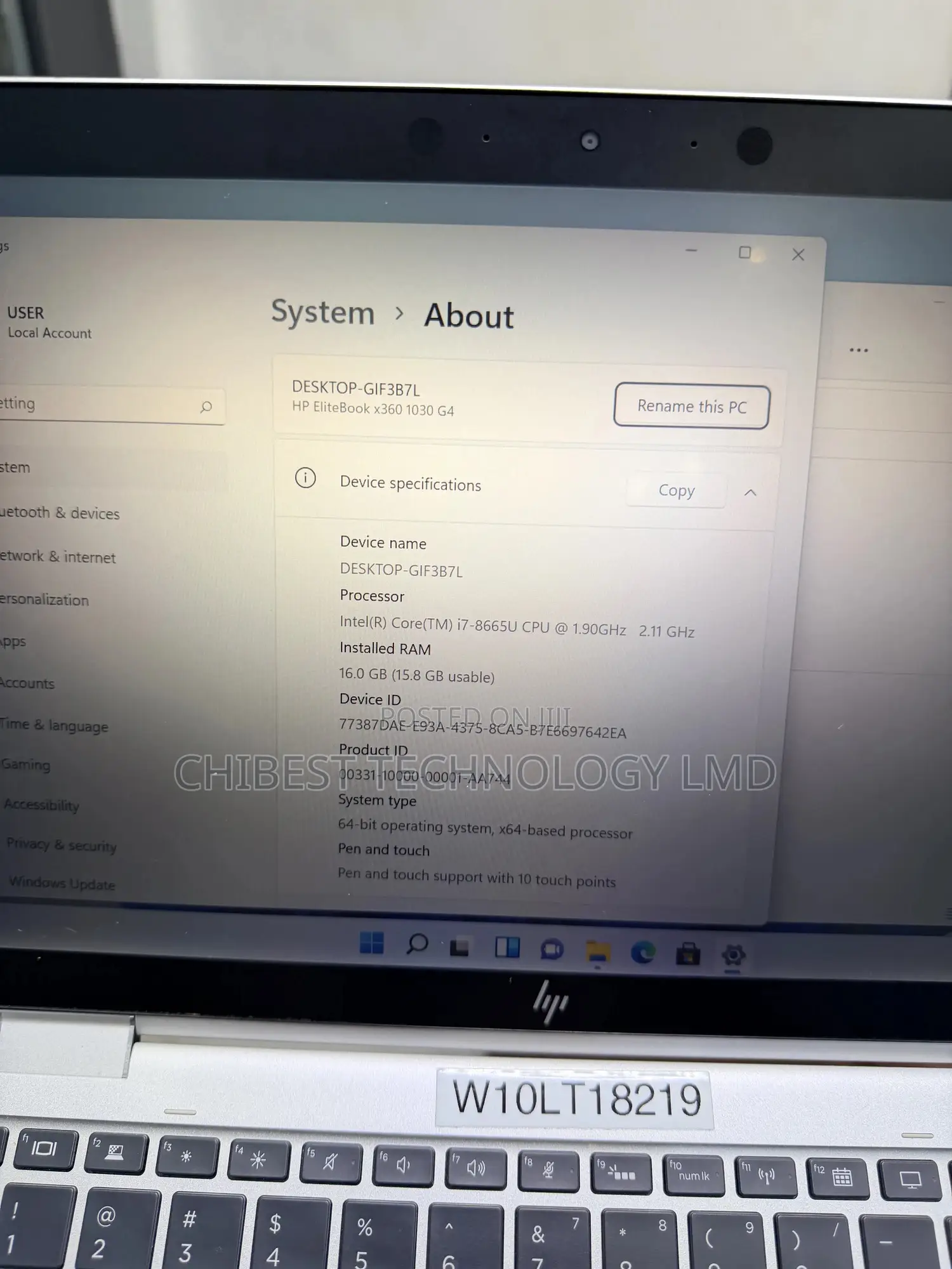 Laptop HP EliteBook x360 1030 G4 16GB Intel Core i7 SSD 256GB