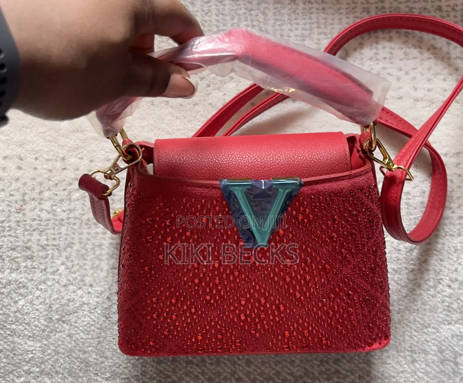 Ladies Rhinestone-Embellished Bag for Parties