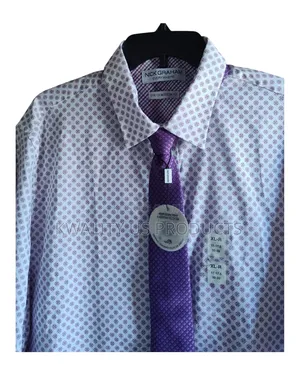 Nick Graham Men's Long Sleeve Shirt With Neck Tie - Extra Large Size