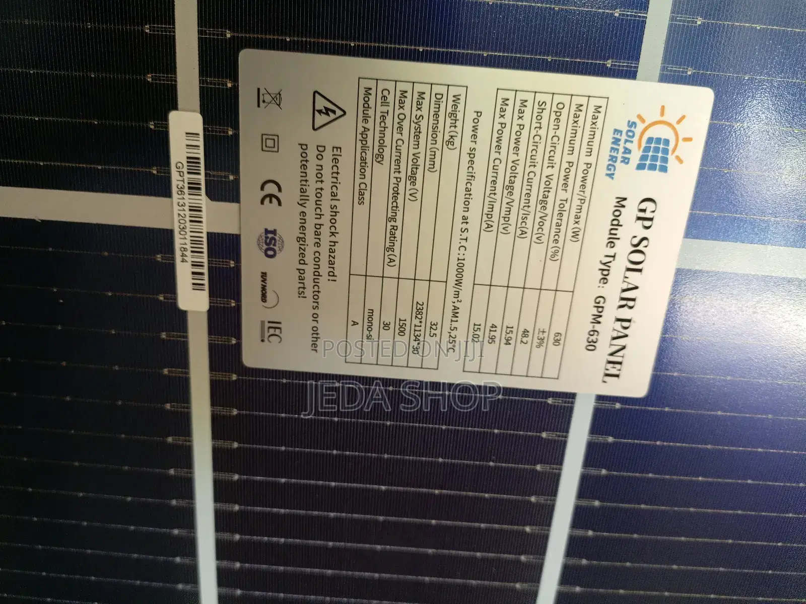 630w Bifacial Solar Panels