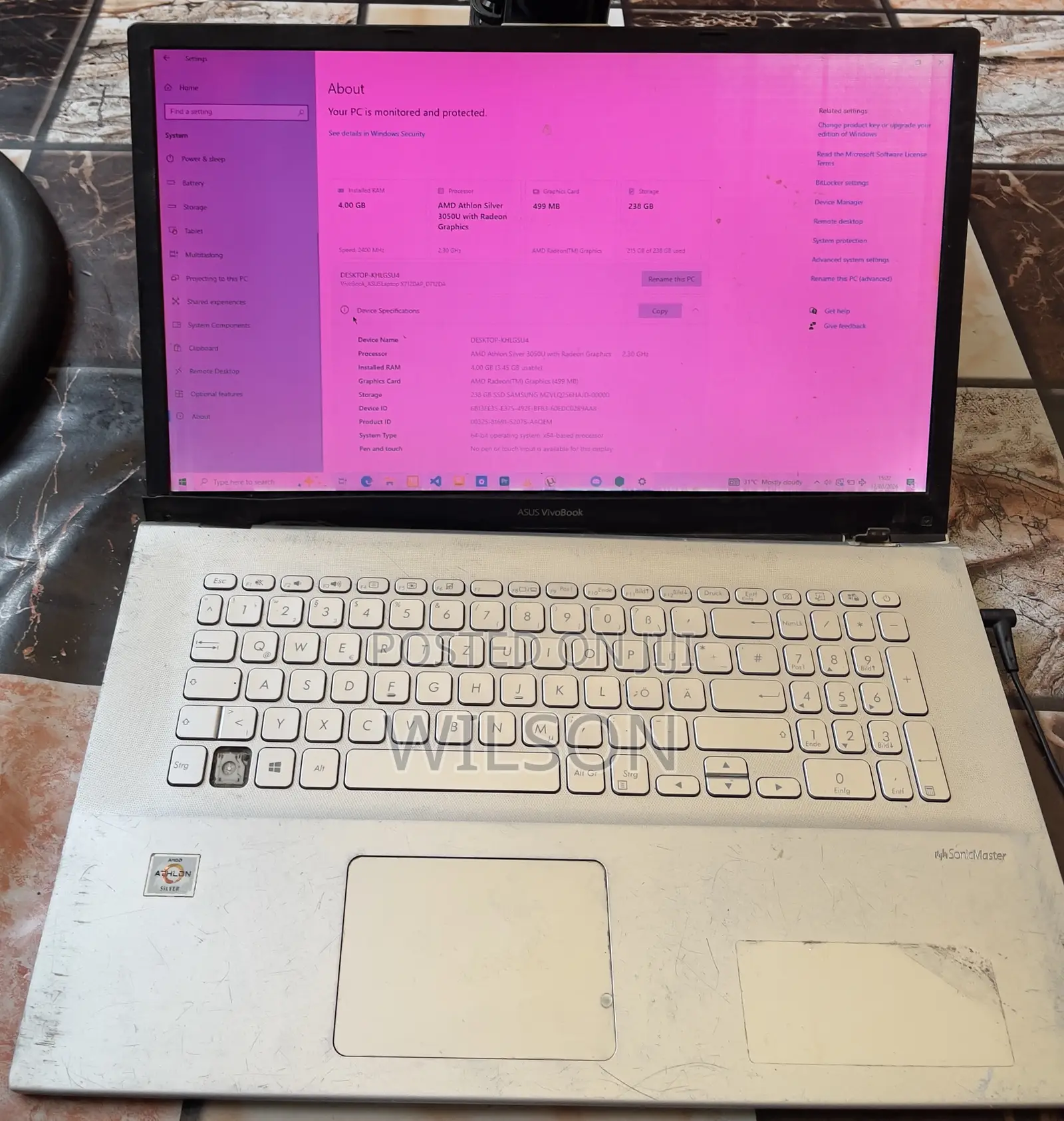 Laptop Asus VivoBook Pro 17 N705UD 4GB AMD HDD+SSD 256GB