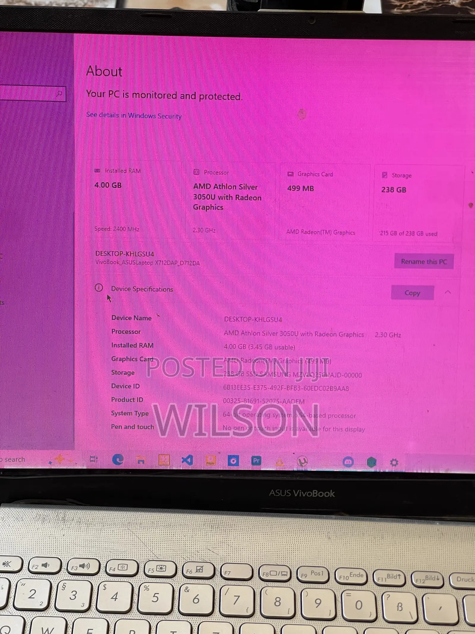 Laptop Asus VivoBook Pro 17 N705UD 4GB AMD HDD+SSD 256GB