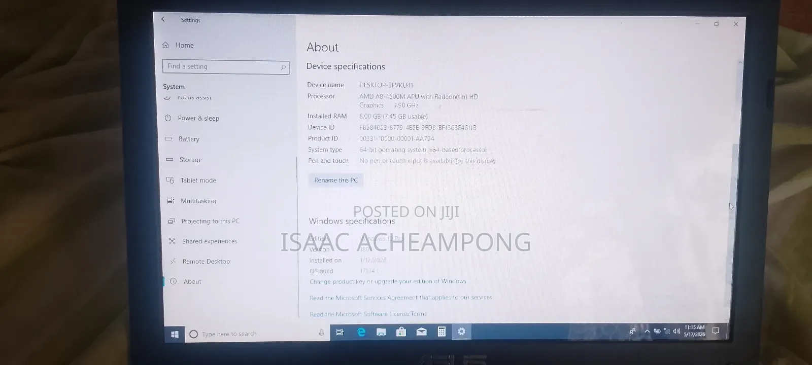 Laptop Asus K45DR 8GB AMD A8 HDD 512GB