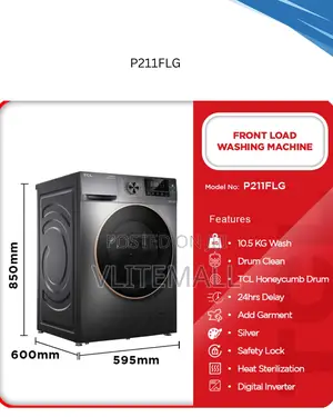 TCL Front Load Inverter 10.5kg Washing Machine P211flg
