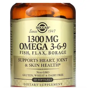 Solgar Omega 3 6 9 1300 Mg Heart Brain Joint Skin Health 60 Softgels