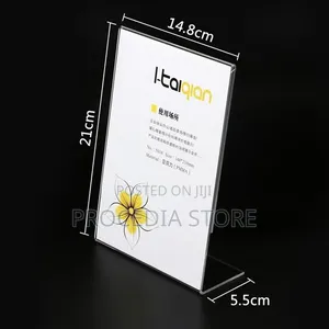 L-shape Clear Acrylic Table Stand Slanted Menu Holder (A4, A5, A6)
