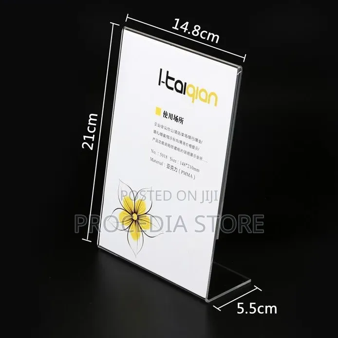 L-shape Clear Acrylic Table Stand Slanted Menu Holder (A4, A5, A6)