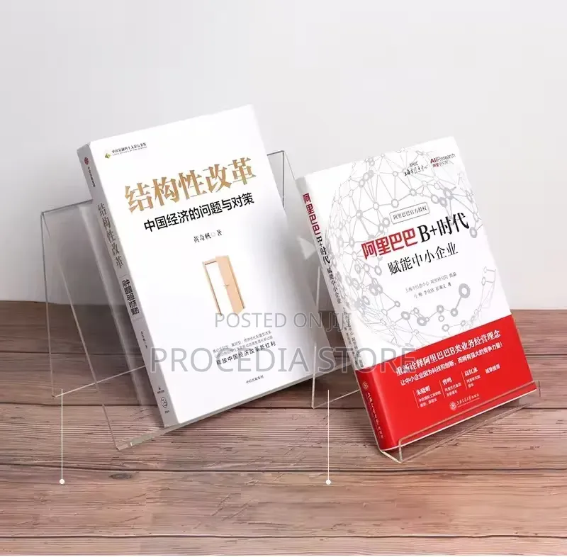 Clear Acrylic Book Display Stand, Rack Tabletop Brochure Holder