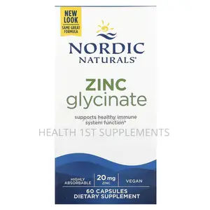 Nordic Naturals Zinc Glycinate, 20 Mg, 60 Capsules