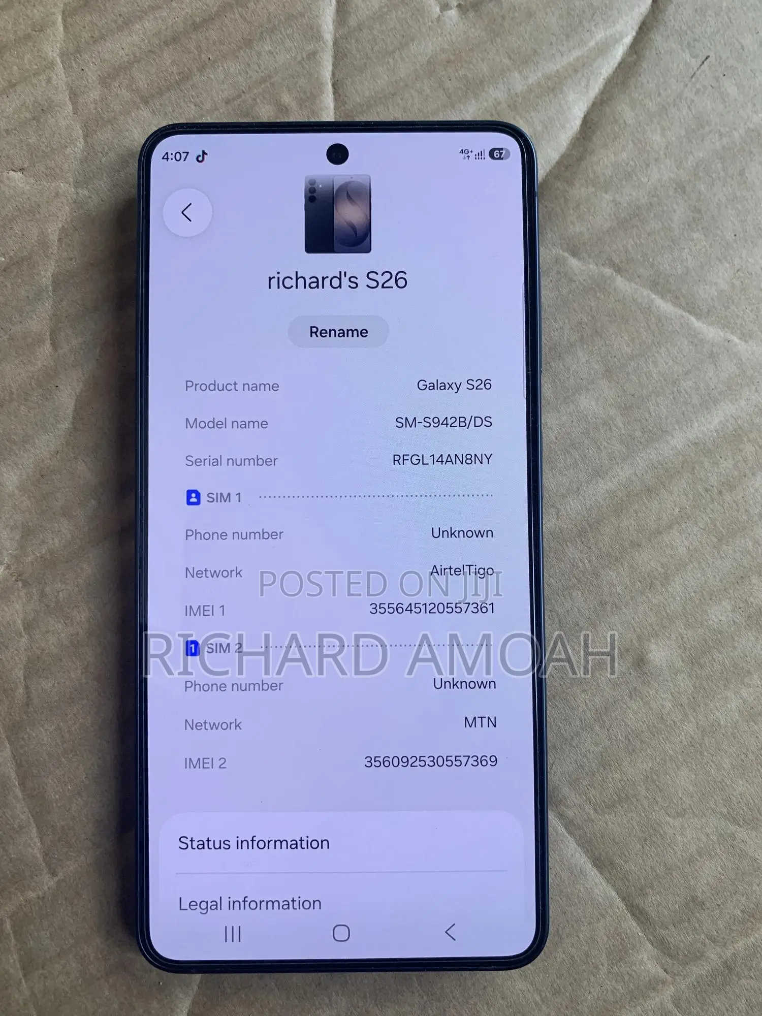 New Samsung Galaxy s26 256 GB Gray