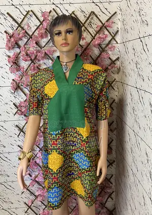 Beautiful Green Multicolored Ankara African Print Design Bubu Dress