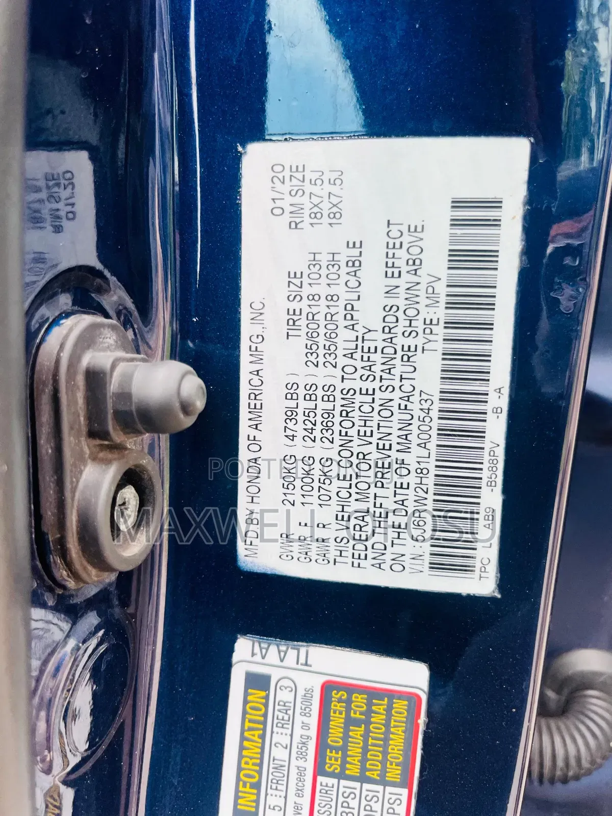 Honda CR-V EX-L AWD 2020 Blue