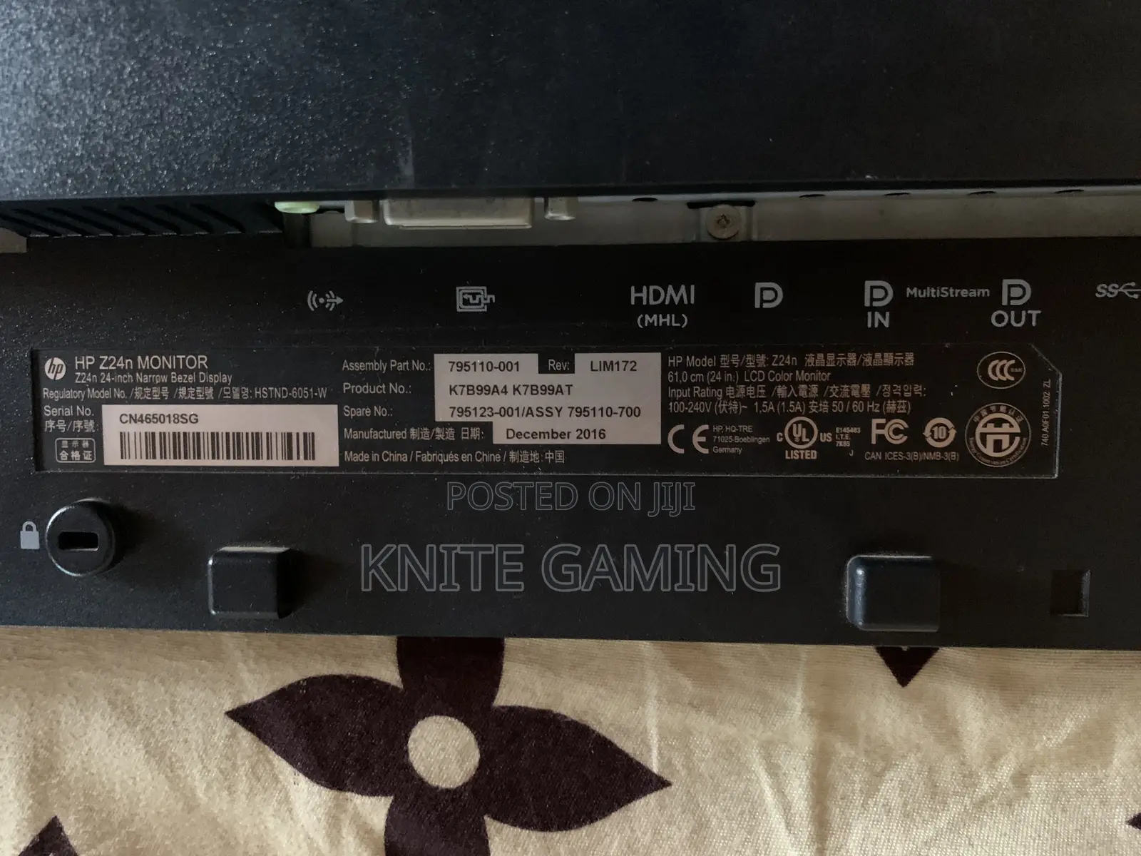 Hp 24inchs Monitor Without Stand