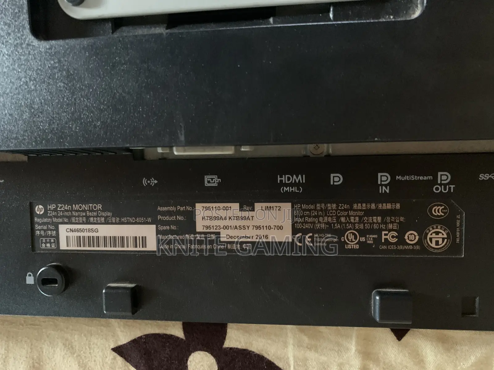 Hp 24inchs Monitor Without Stand
