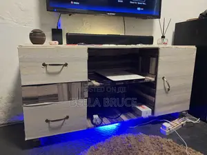 Barely Used Wood Made Tv Stand With Drawers Very Strong