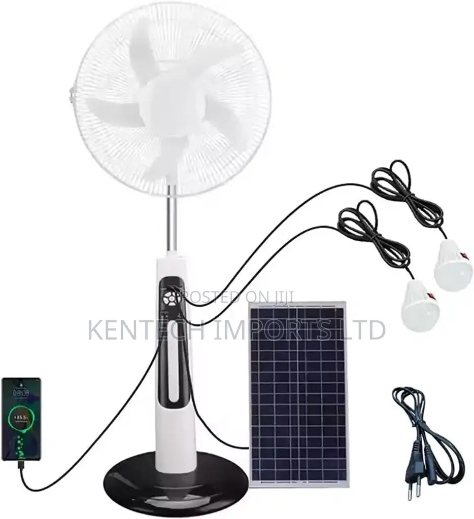 Rechargeable and Solar Fan 18" Stand Fan