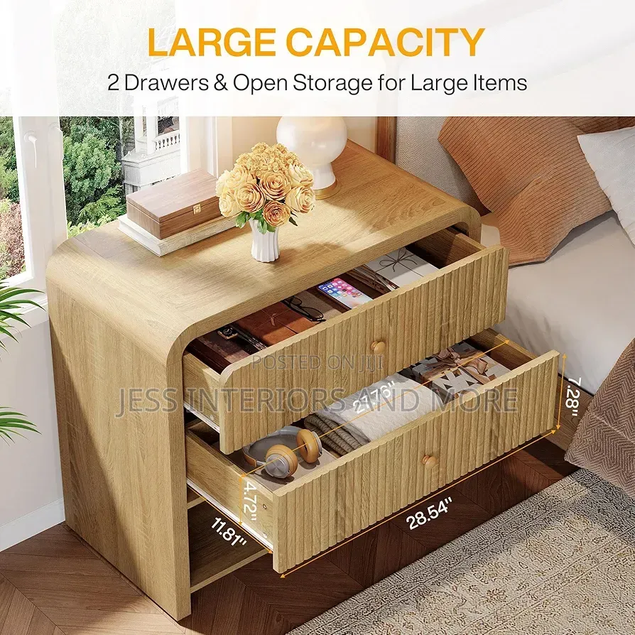 Bedside(Oversized)Table With Open Storage