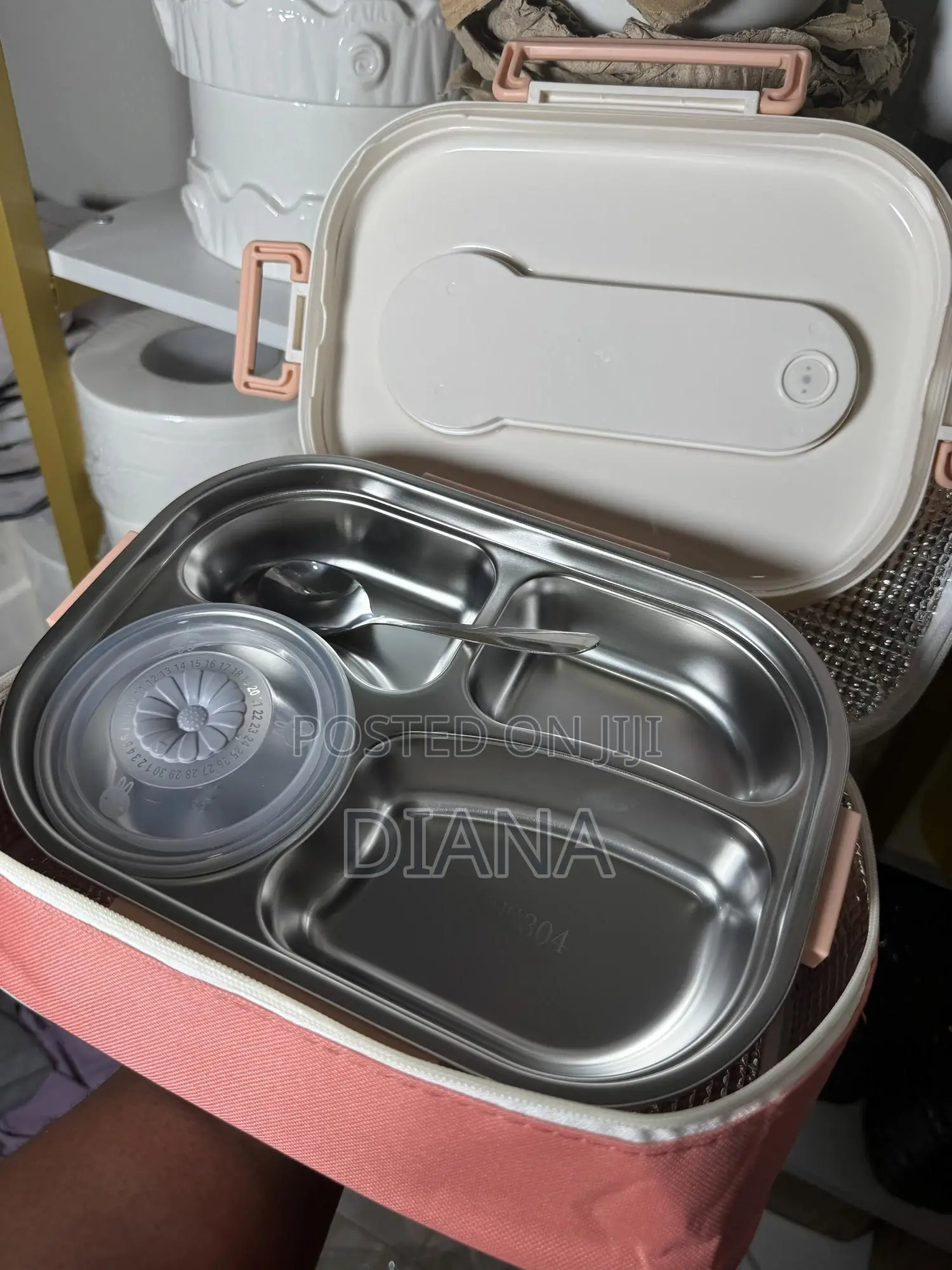 Lunch Box With 4 Components and a Spoon