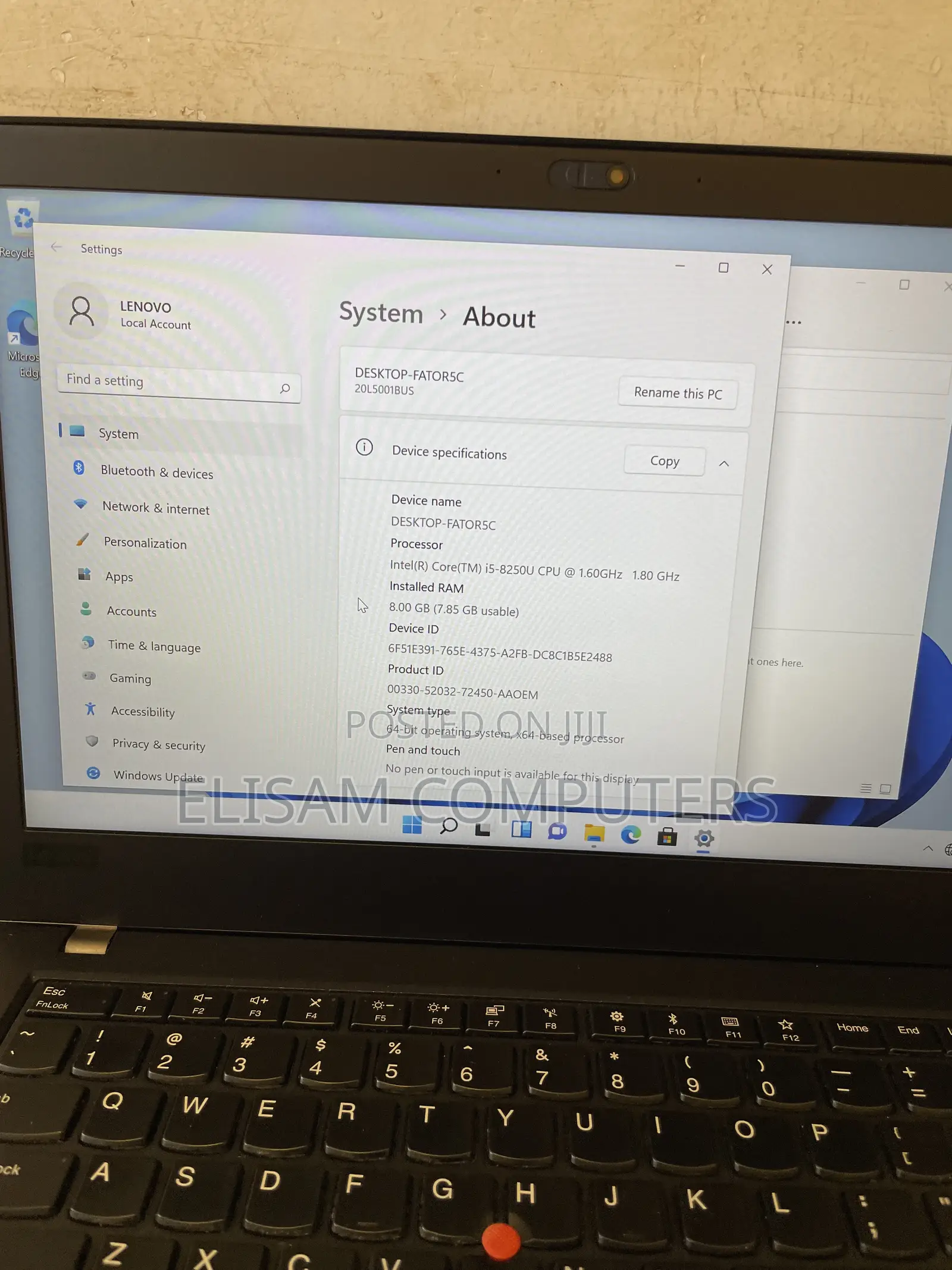 Laptop Lenovo ThinkPad T480 8GB Intel Core i5 SSD 256GB