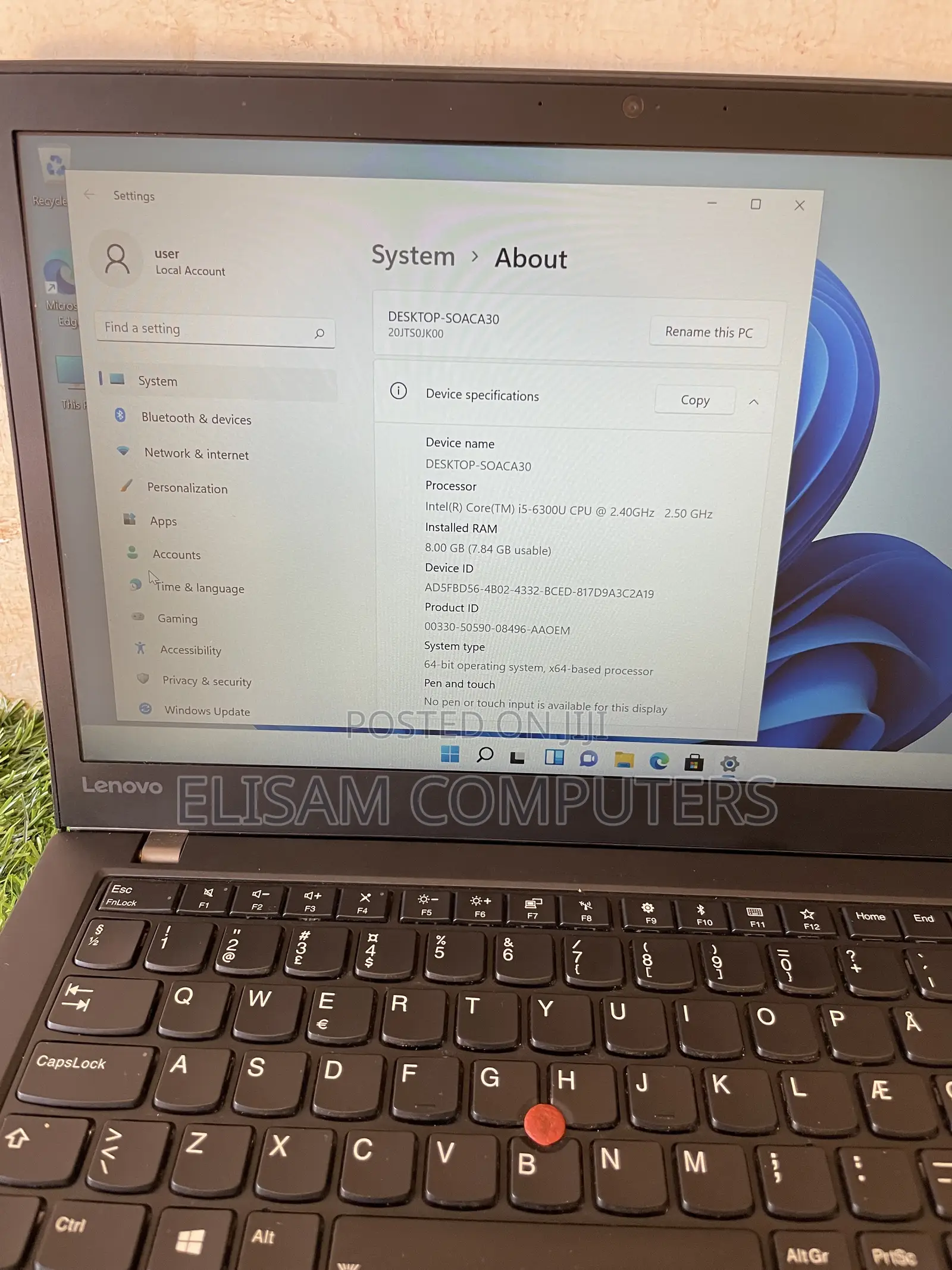 Laptop Lenovo ThinkPad T470s 8GB Intel Core i5 SSD 256GB