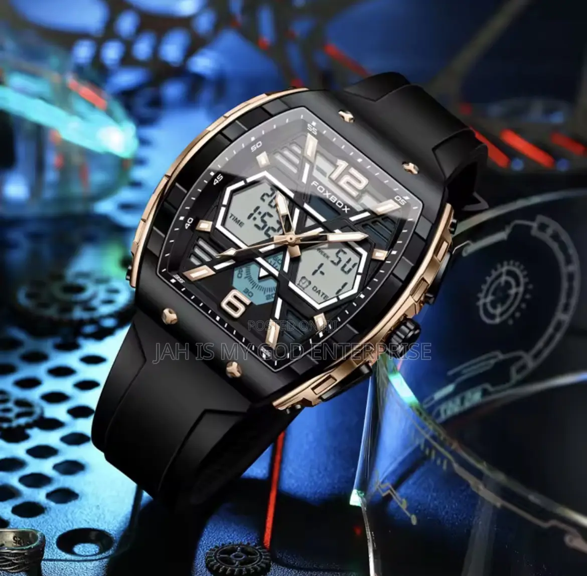 Lige Foxbox Digital Men Military 50m Waterproof Led Quartz Sport Watch