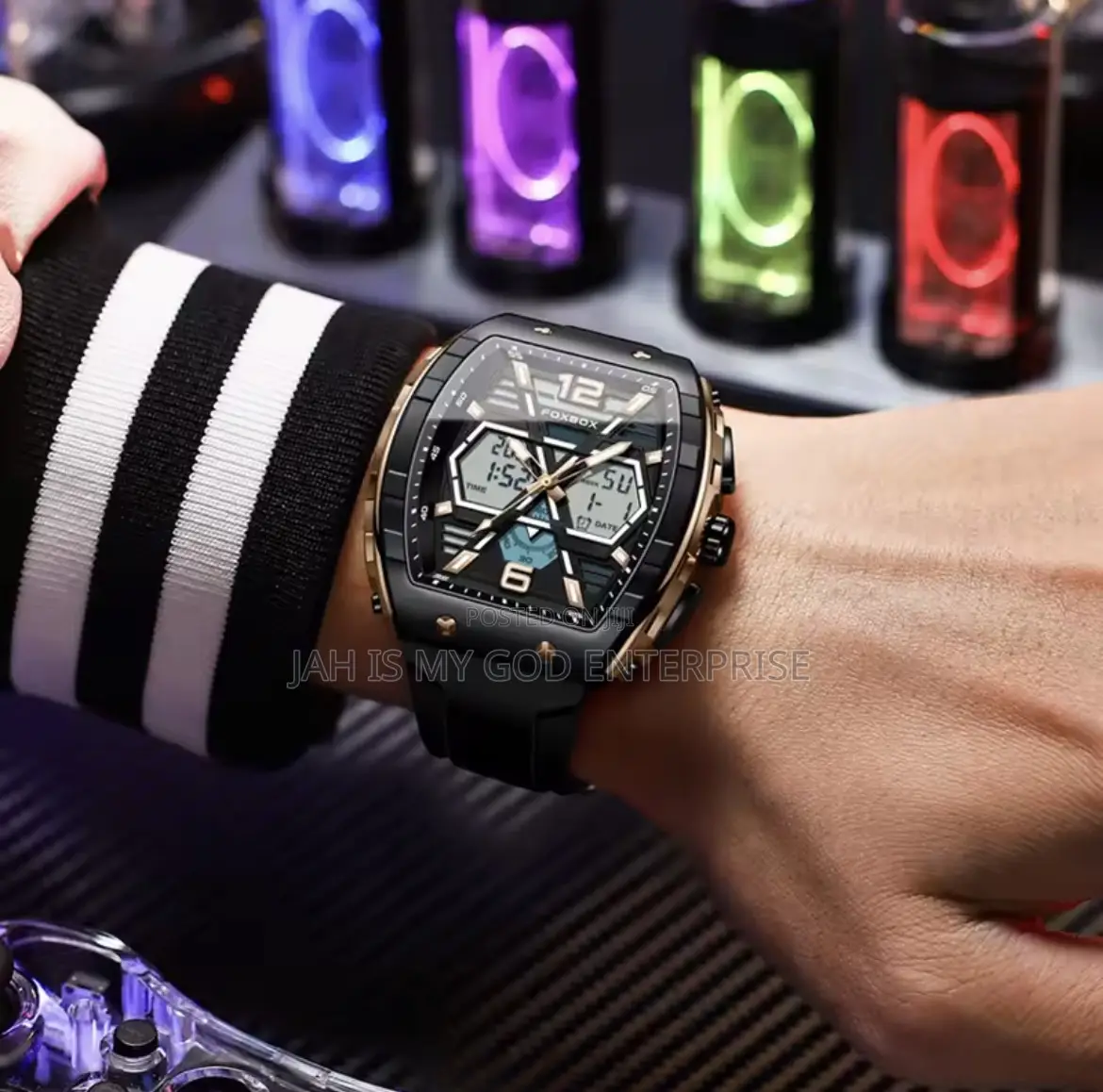 Lige Foxbox Digital Men Military 50m Waterproof Led Quartz Sport Watch