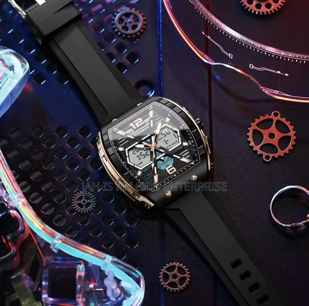 Lige Foxbox Digital Men Military 50m Waterproof Led Quartz Sport Watch