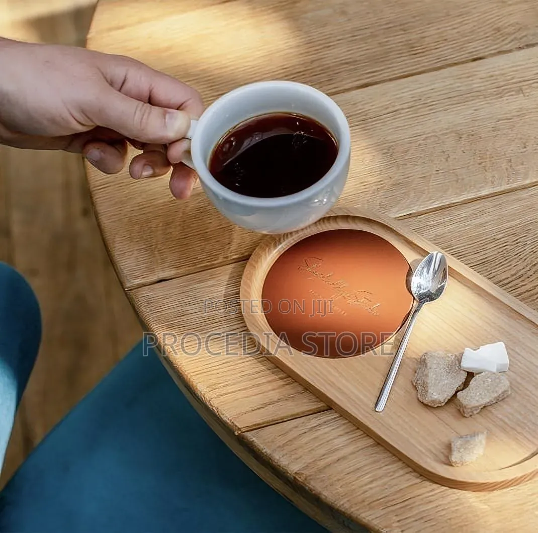 Wooden Coffee Serving Tray Café Tea, Snack, Saucer Plate