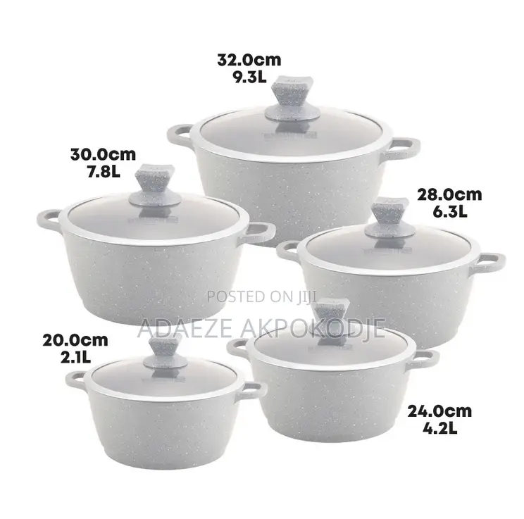 5-Piece Die-Cast Non-Stick Set Pots (Pay on Delivery)