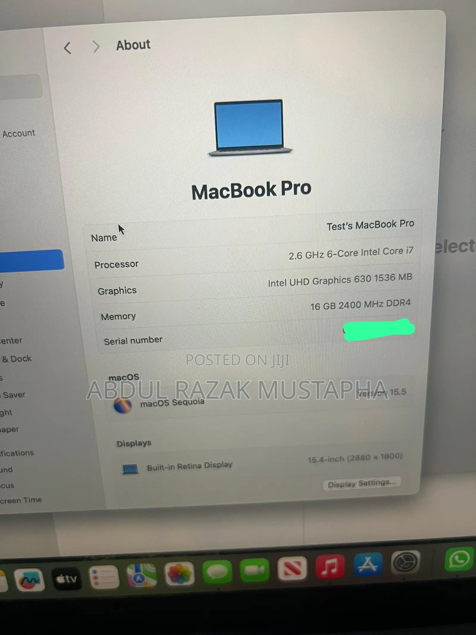 Laptop Apple MacBook Pro 2018 16GB Intel Core i7 SSD 512GB