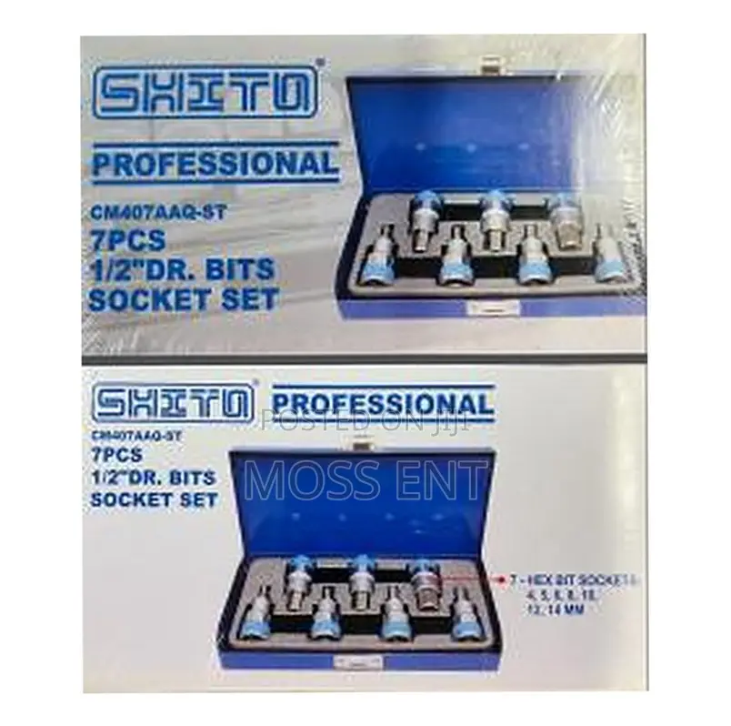 7pcs 1/2inch Dr Bits Socket Set Shito - Cm407aaq-St