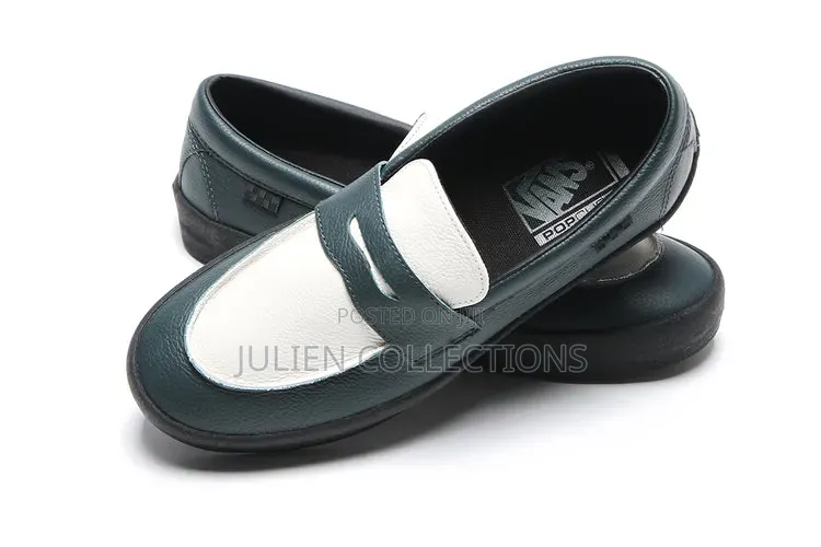Vans Skate Loafers Green White and Black