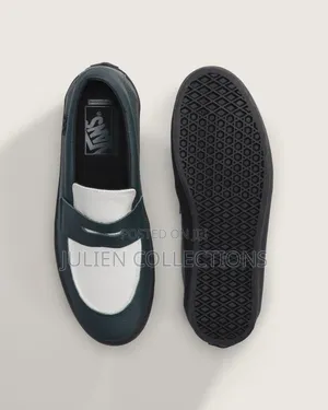 Vans Skate Loafers Green White and Black