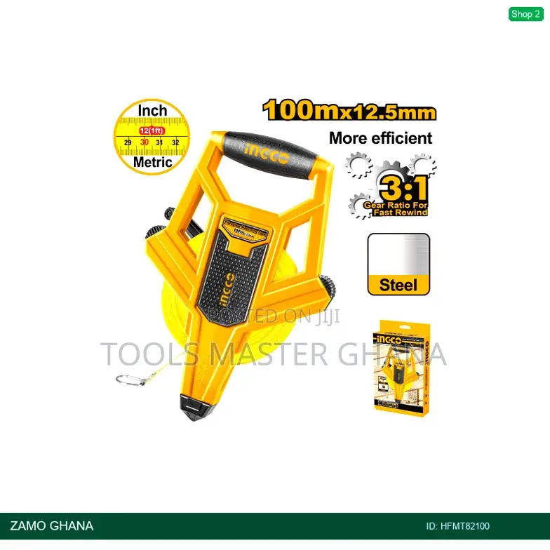 Fibreglass Measuring Tape 100m - Hfmt82100