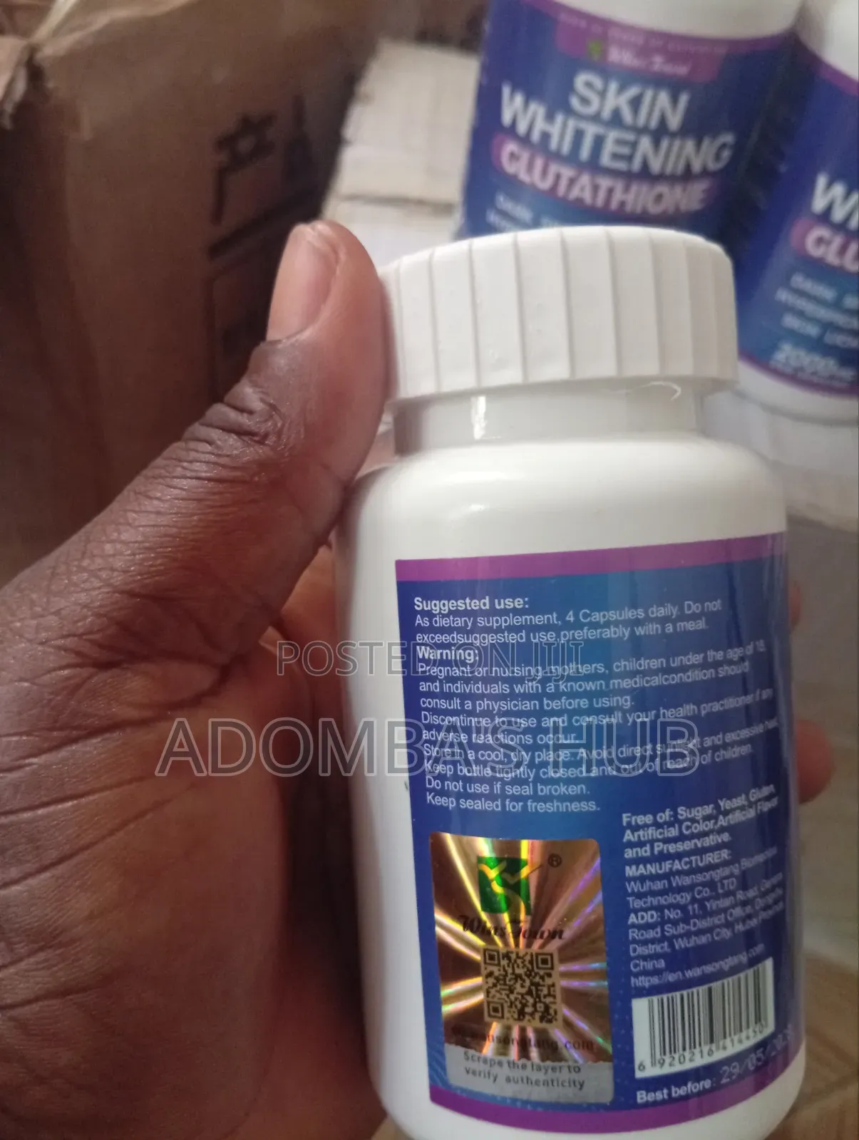 Wins Town Skin Whitening Glutathione Capsules 2000 Mg