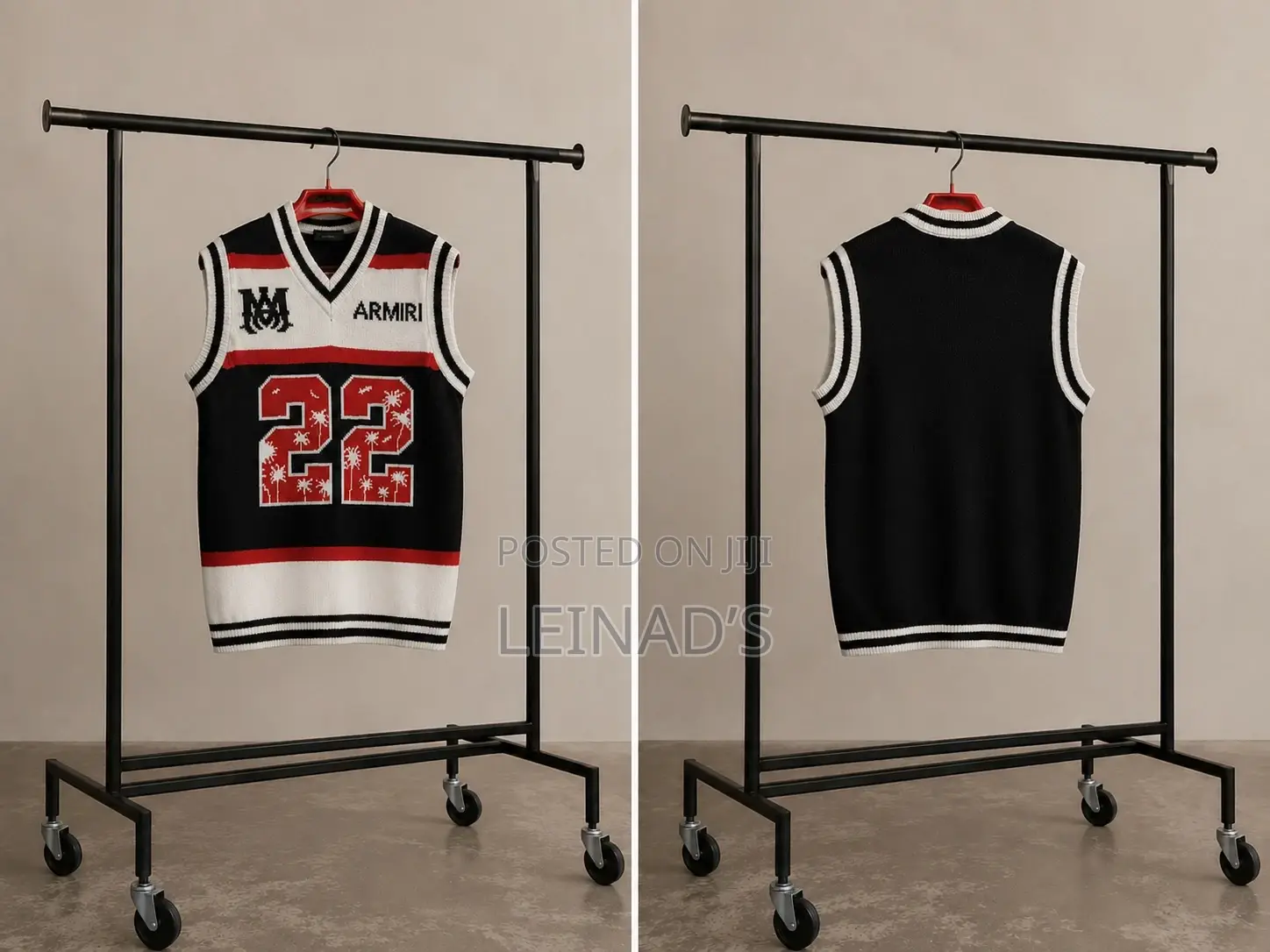 Men’S v-Neck Knitted Sweater Vest – Black White