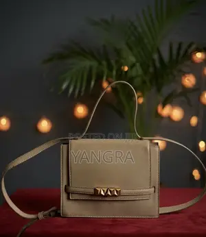 Classic Structured Khaki Top Handle Crossbody Bag