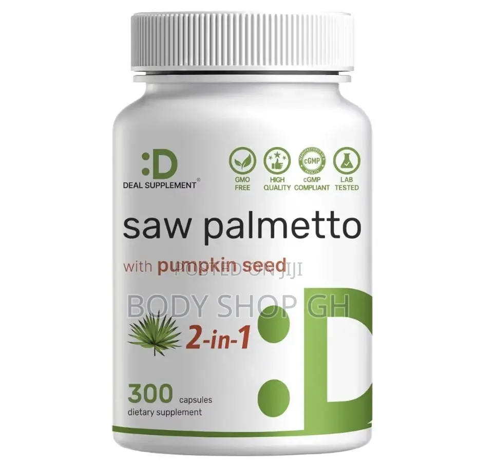 Saw Palmetto + Pumpkin Seed DHT Blocker for Prostate Health and Hair