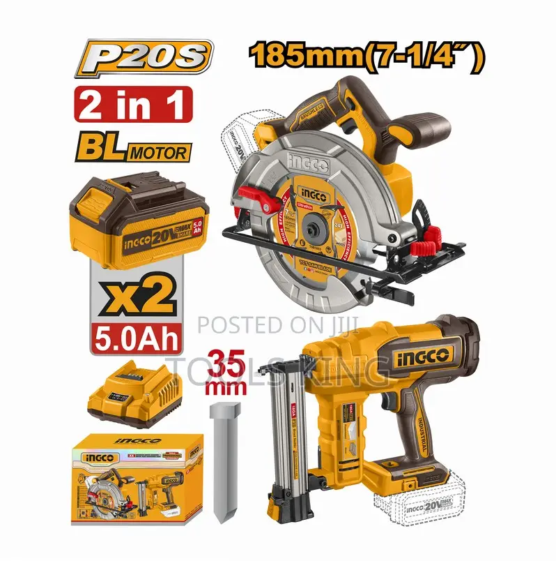 Cordless 20v Circular Saw 7.25" Brad Nailer 35mm 2 - Cosli240866