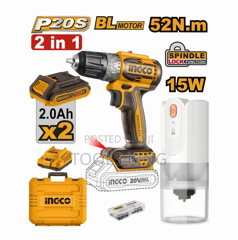 Cordless Drill 20v 2 Battery Coffee Grinder - Cosli240315