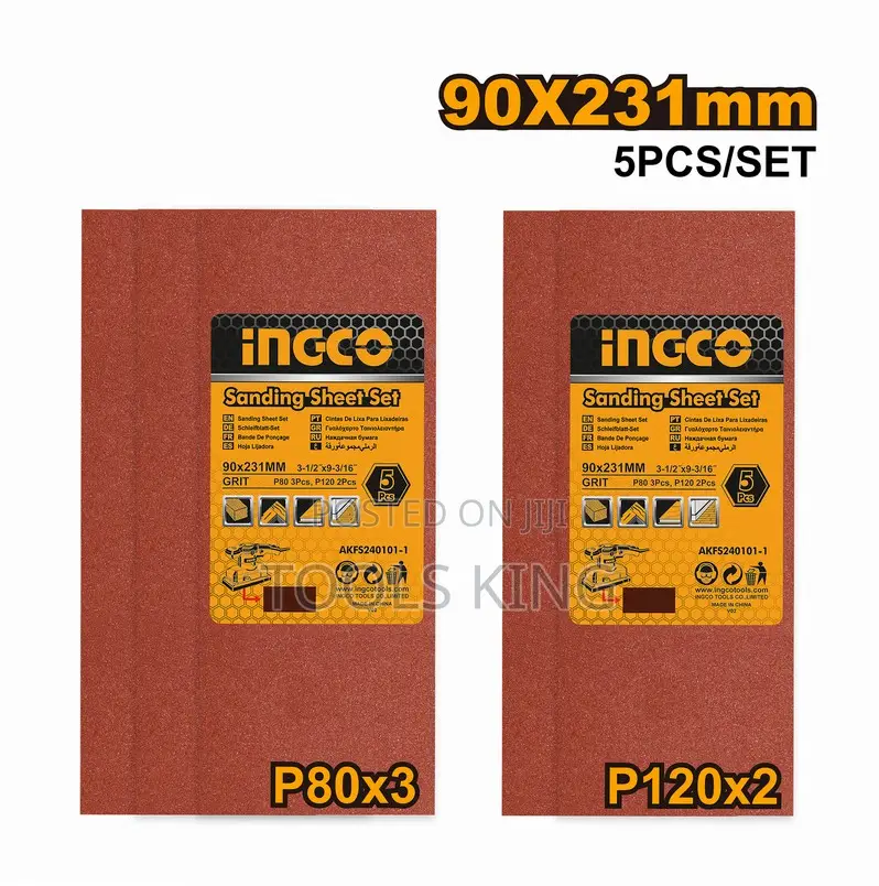 Sanding Sheet Set 5pcs 90x231mm - Akfs240101-1