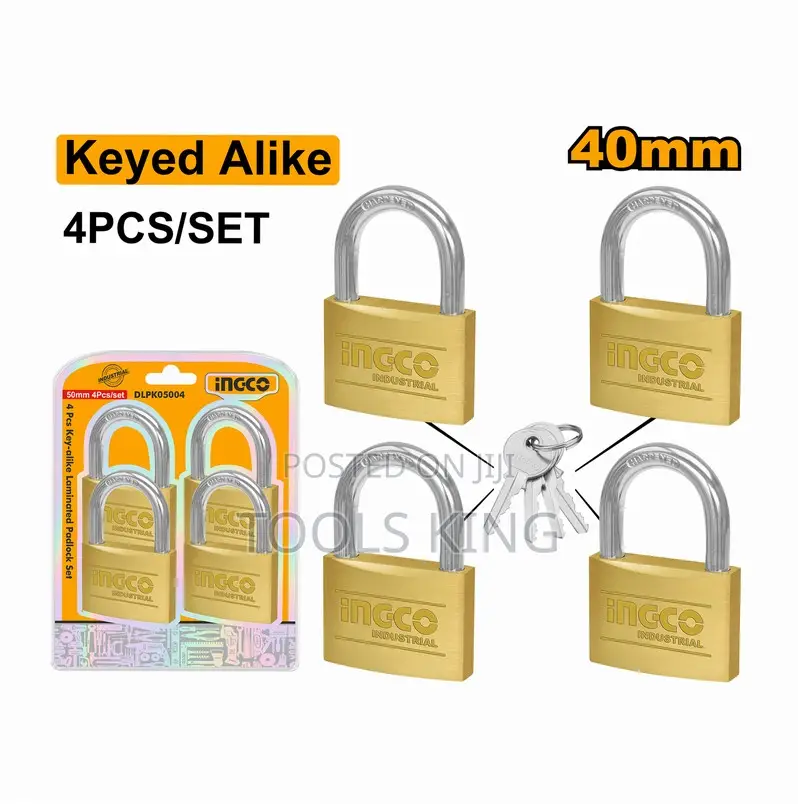 4pcs Keyalike Bra Padlock Set 40mm - Dbplk4402