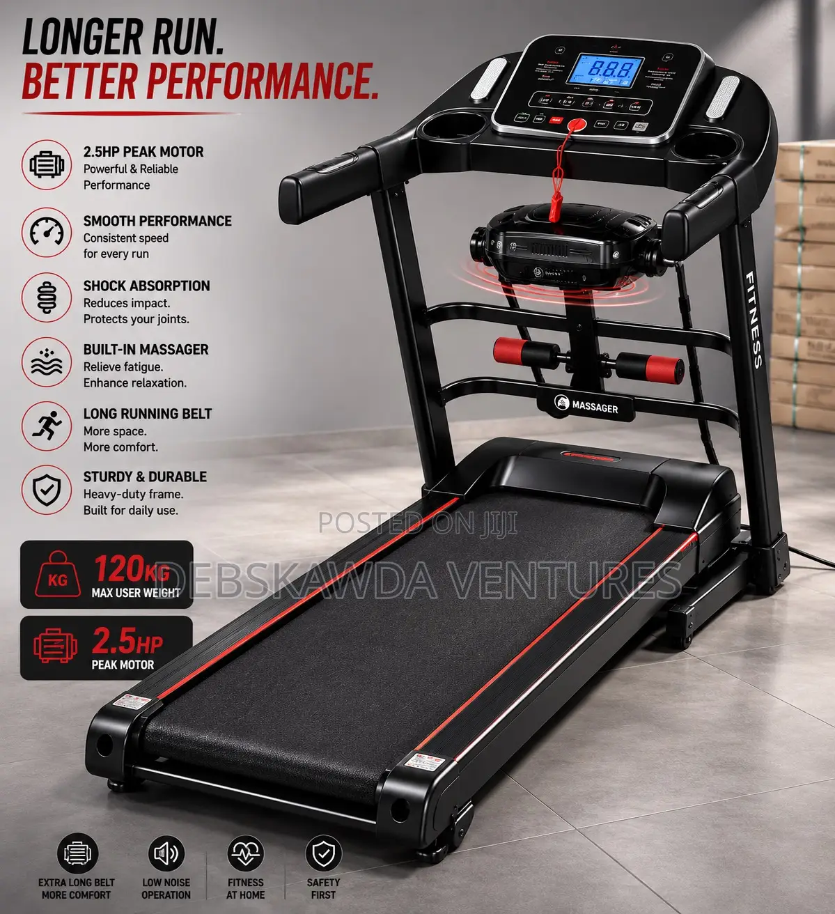 Treadmill With Massager 120kg
