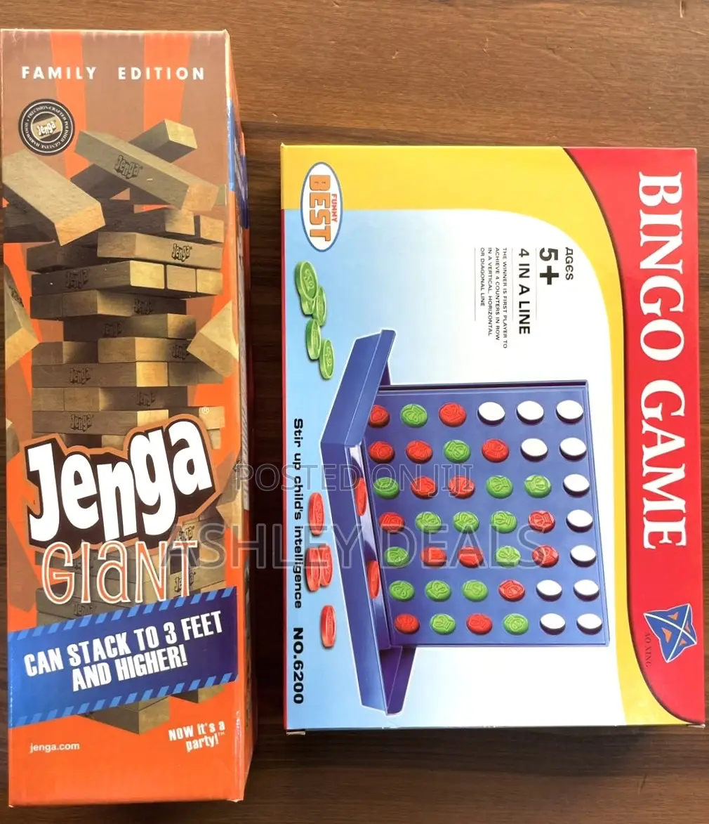 Jenga Blocks and Bingo Board Game Combo