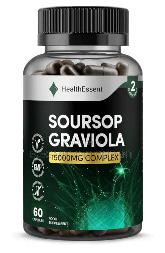Soursop Graviola Fruit Extract Caps,15000mg High Strength, 2 Months