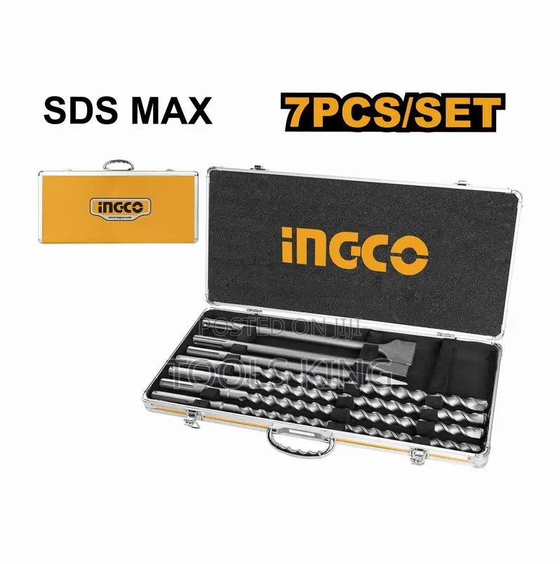 7 PCS SDS Max Hammer Drill Bit and Chisel - Akd5075
