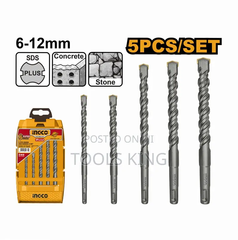 5 PCS SDS Plus Hammer Drills Bits - Akd2052