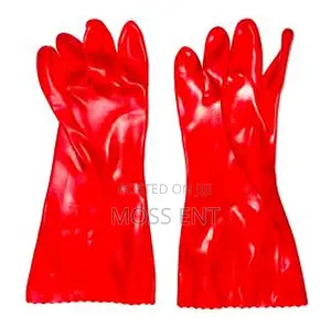 Pvc Red Coated Gloves 30-35cm (Pair) - Gf-201212-02