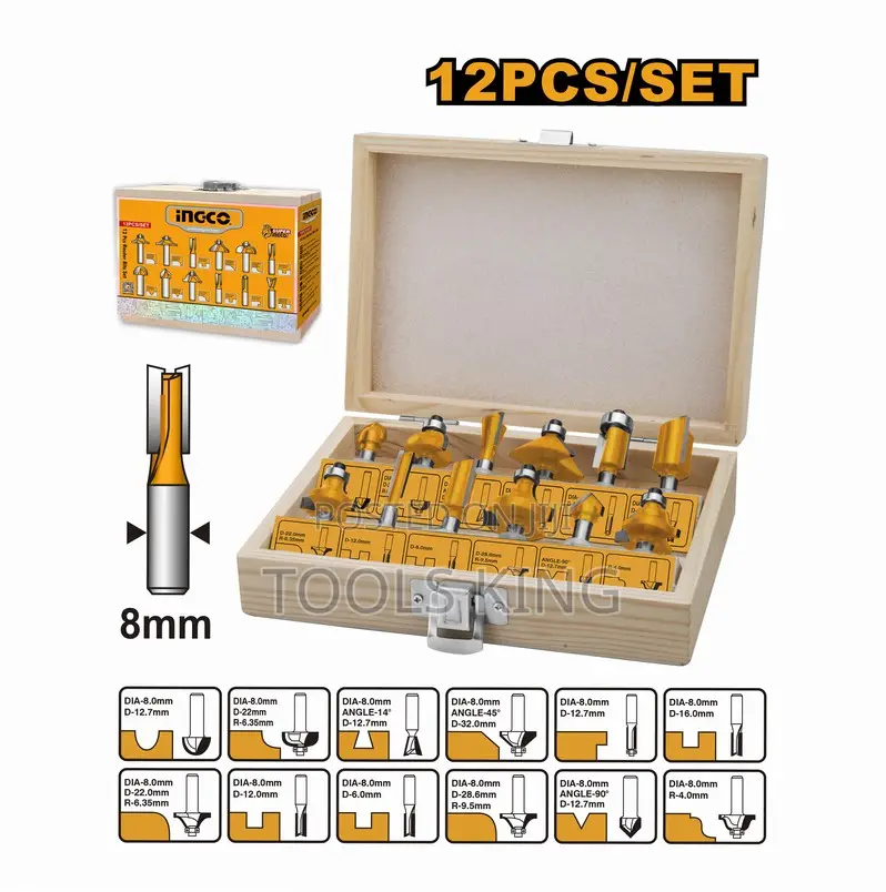 12 PCS Router Bits - Akrt1211