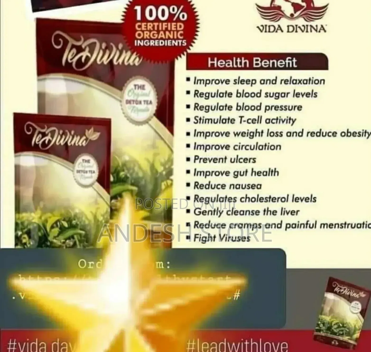 Tedivina Organic Tea From U.S.A For Stubborn Flat Tommy/Weight Lost